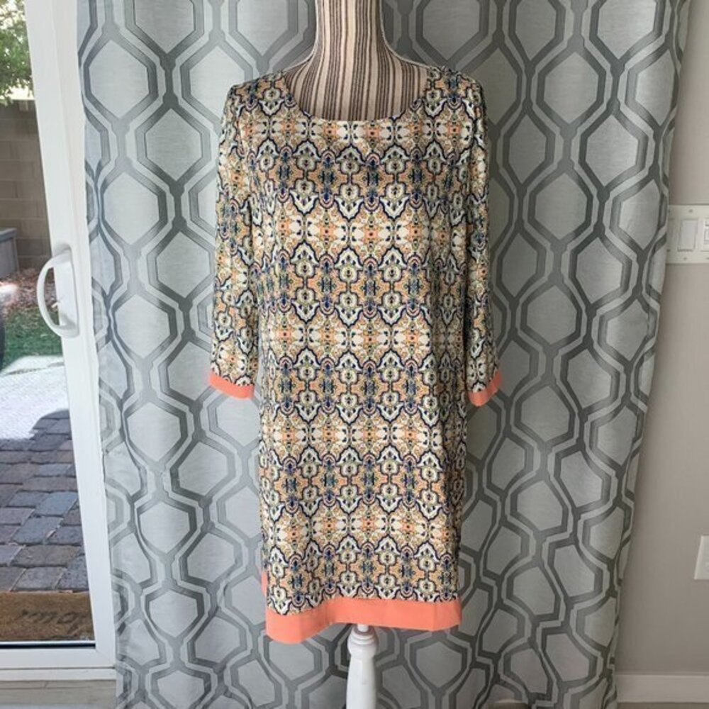 Pink Owl Patterned Long Sleeve Peach Dress